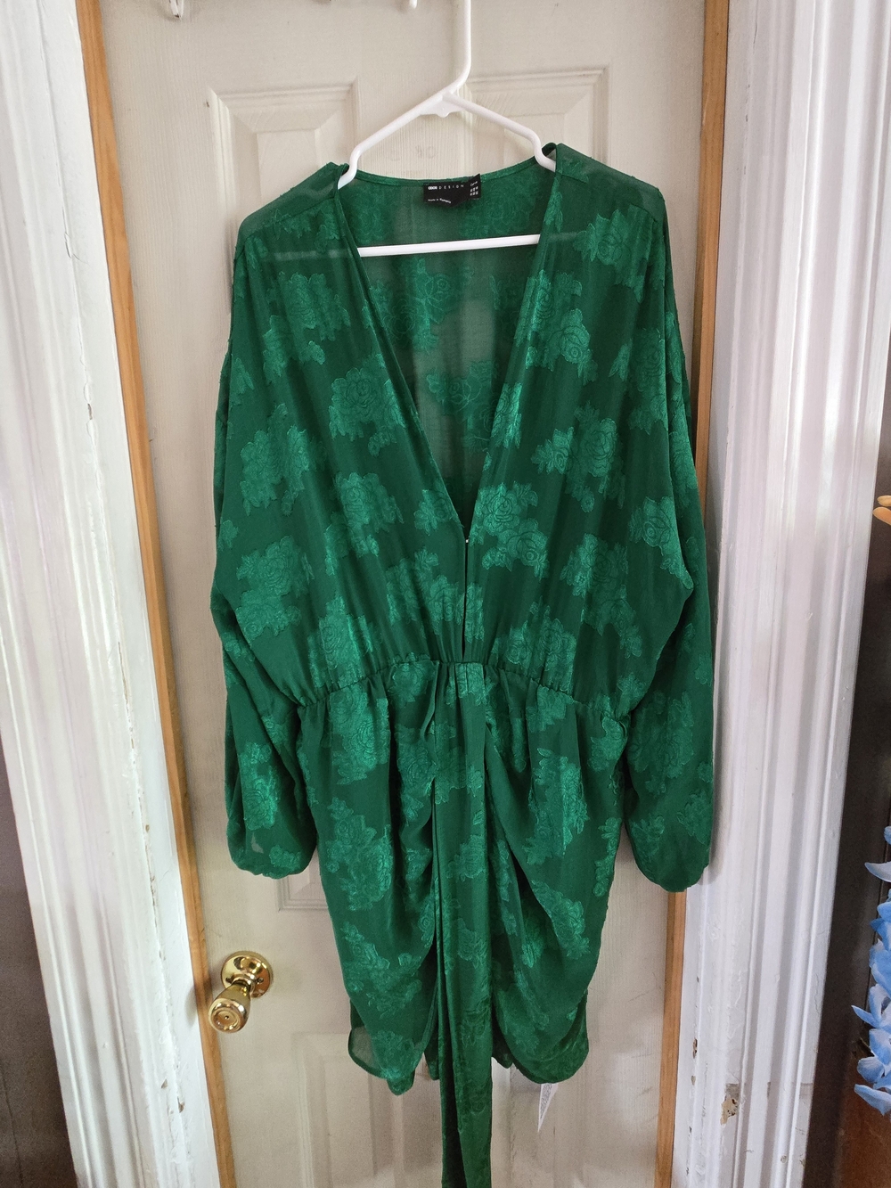 ASOS Curve Deep Green Floral Wrap Dress